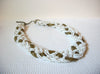 Vintage White Gold Braided Glass Necklace 92320