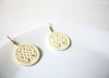 Vintage White Celluloid Earrings 92420