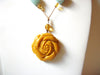 Vintage Carved Stone Rose Necklace 92420