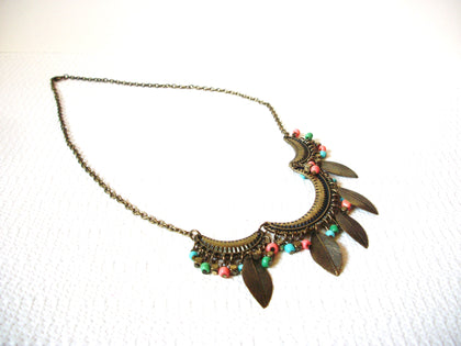 Vintage Bejeweled Brass Necklace 92420