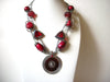 Vintage Silver Cranberry Red Mad Woman necklace 92520
