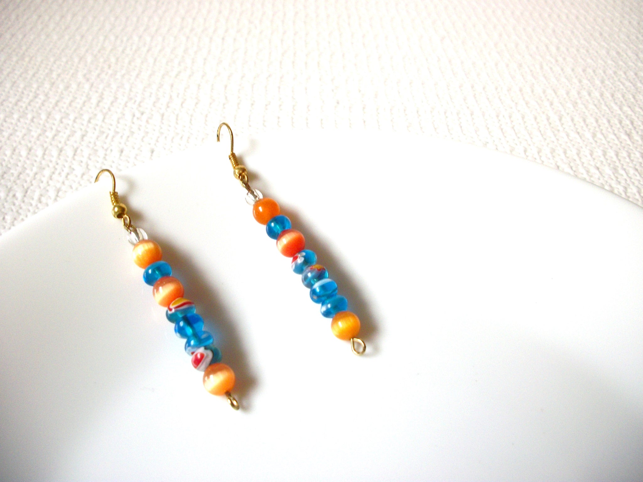 Retro Colorful Glass Earrings 92920