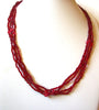 Vintage Red Glass Necklace 92920