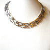 Retro Silver Toned Link Necklace 100120