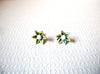 Vintage White Yellow Blue Screw Back Flower Earrings 100220