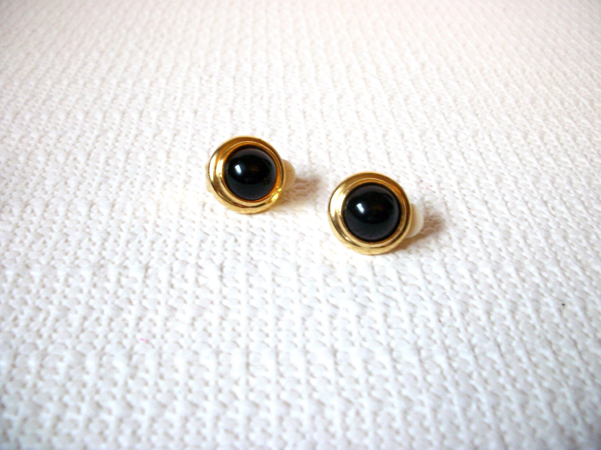 Vintage Gold Black Smaller Earrings 100220