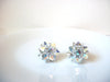 Vintage 1950s AB Crystal Cluster Earrings 100220