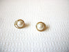 Vintage Glass Pearl Gold Toned Earrings 100220