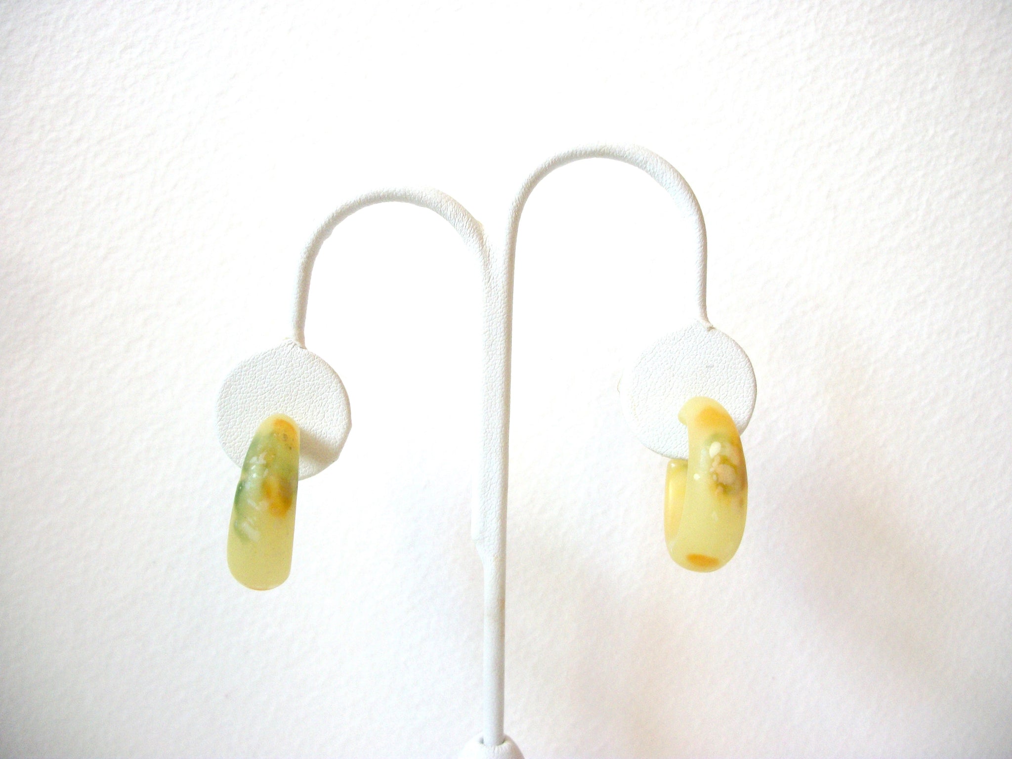 Vintage Yellow Hoop Earrings 100220