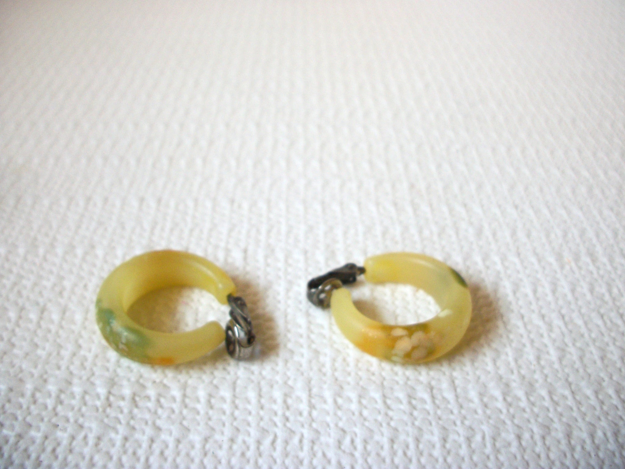 Vintage Yellow Hoop Earrings 100220