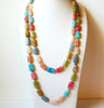 Retro Colorful Glass Necklace 100220