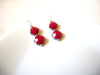 Retro Silver Red Dangle Earrings 100220