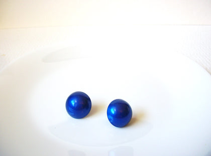 Retro Blue Button Earrings 100220
