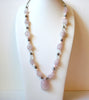 Vintage Rose Quartz Turtle Pendant Necklace 100420