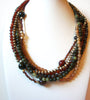 Retro Earthy Fall Colors Lucite Necklace 100420
