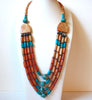 Vintage Ethnic Peruvian Stone Clay Necklace 100420