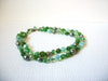 Vintage Green Glass Necklace 100620