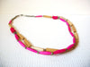 Vintage Stone Pink Tan Necklace 100620