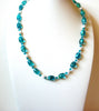 Vintage Venetian Glass Blue White Necklace 100520