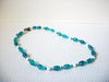 Vintage Venetian Glass Blue White Necklace 100520