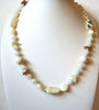 Vintage Quartz Mother Of Pearl Jasper Stones Necklace 100520
