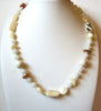 Vintage Quartz Mother Of Pearl Jasper Stones Necklace 100520
