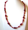 Retro Red Pink Glass Necklace 100520
