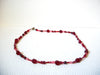 Retro Red Pink Glass Necklace 100520
