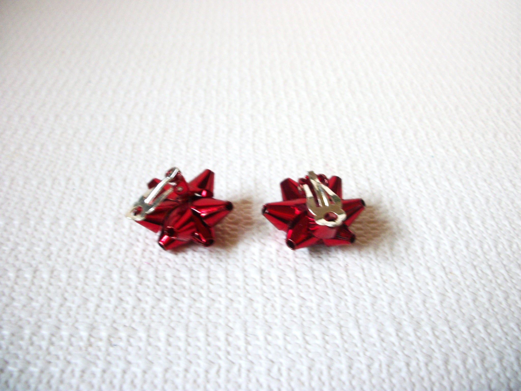 Vintage Red Ribbon Christmas Earrings 100520
