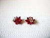Vintage Red Ribbon Christmas Earrings 100520