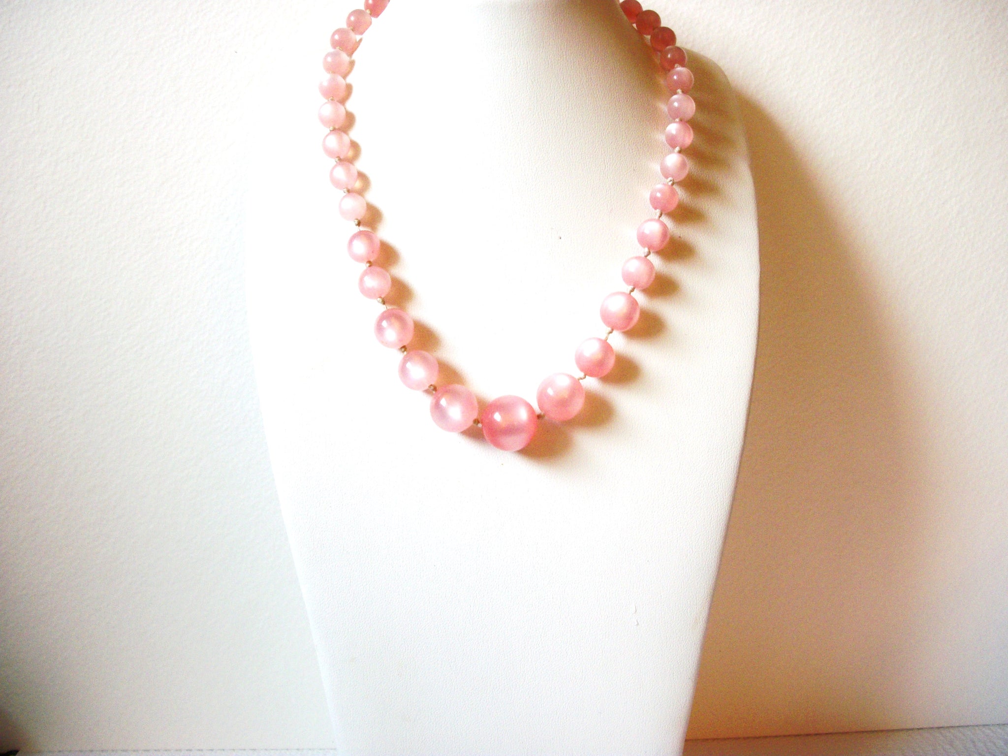 Vintage Pink Moon Glow Necklace 100720