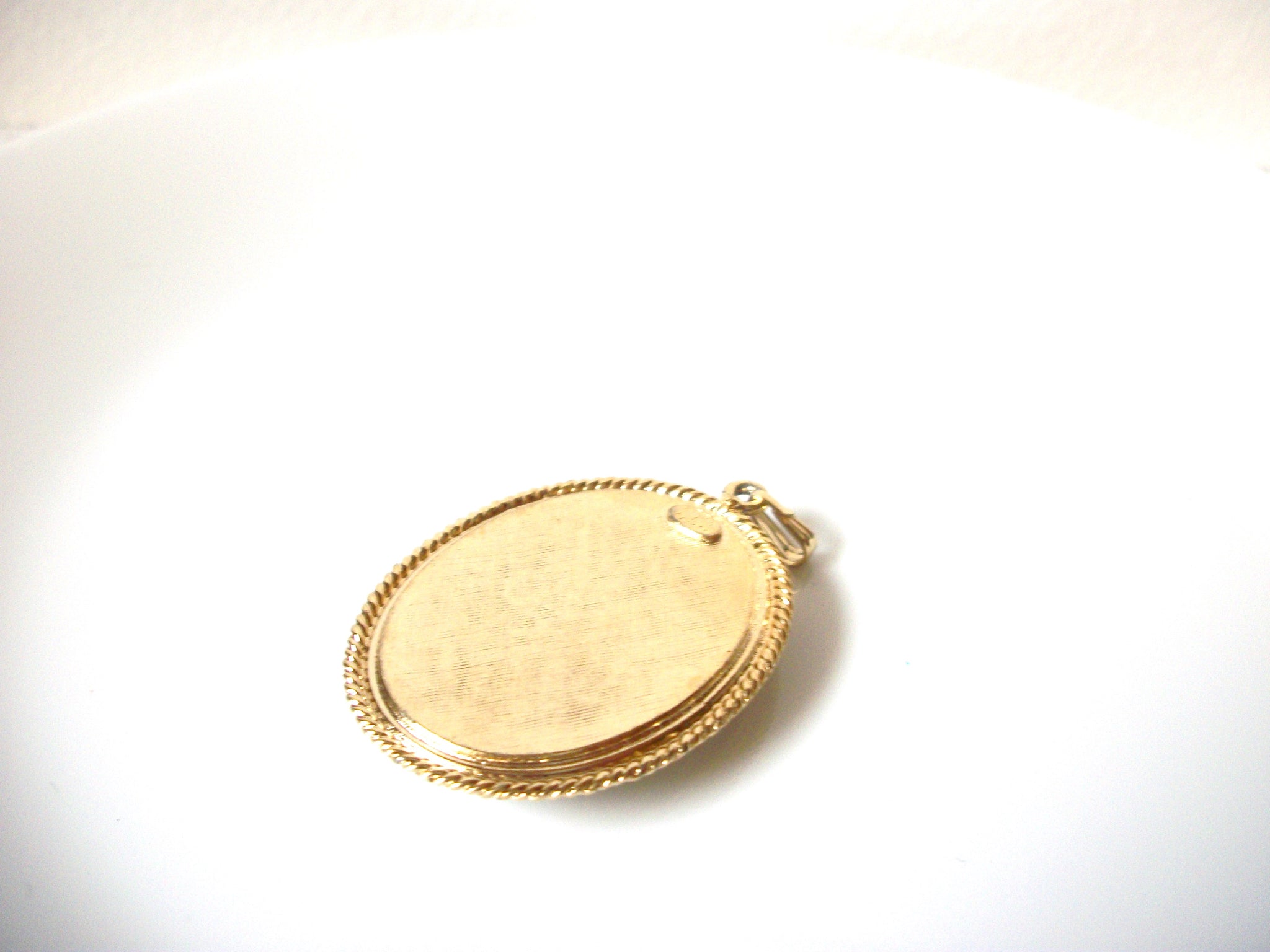 WHITING & DAVIS Glass Hand Painted Floral Pendant