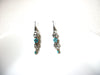 Retro Blue Silver Flower Earrings 100820