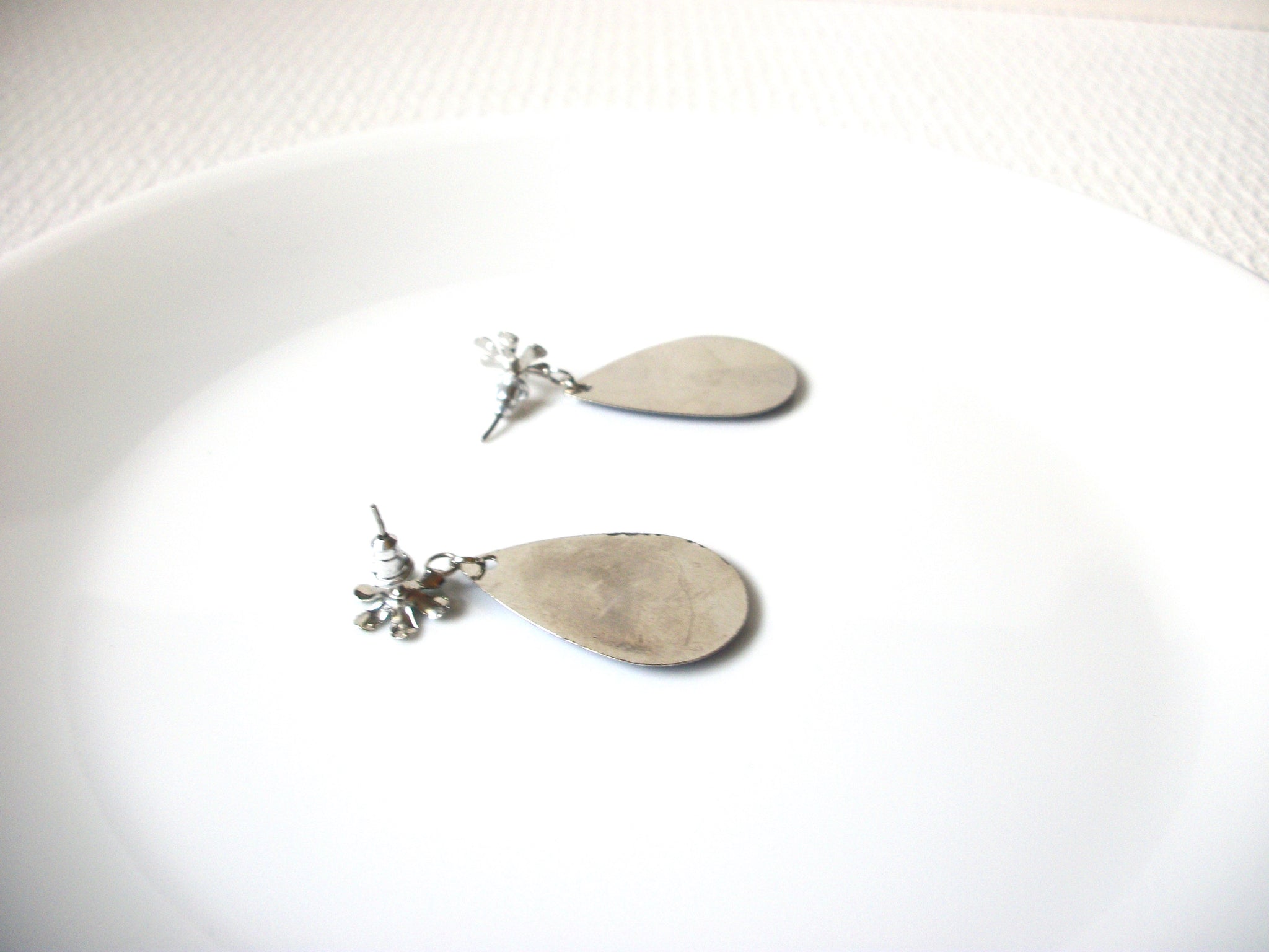 Retro Blue Flower Earrings 100820