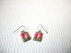 Retro Silver Pink Earrings 100820