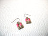 Retro Silver Pink Earrings 100820