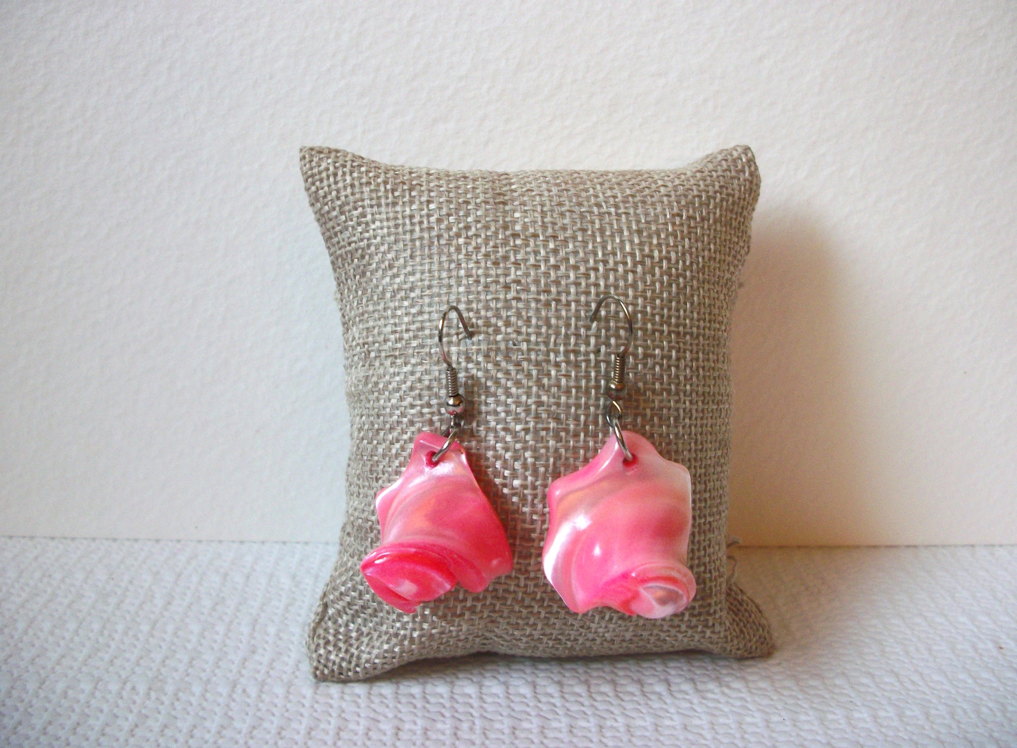 Retro Pink Shell Earrings 100820
