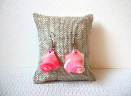 Retro Pink Shell Earrings 100820