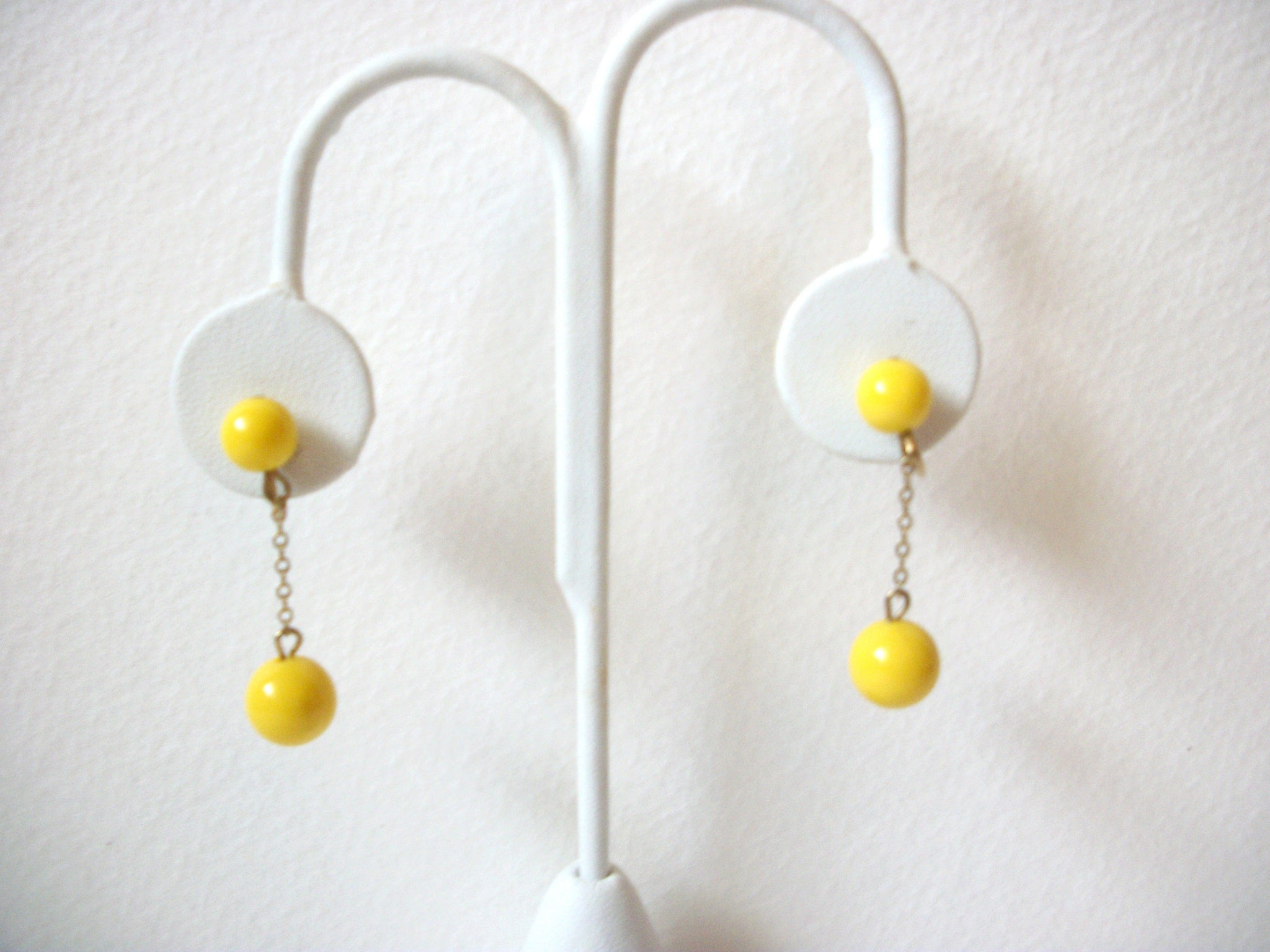 Retro Yellow Dangle Earrings 100820