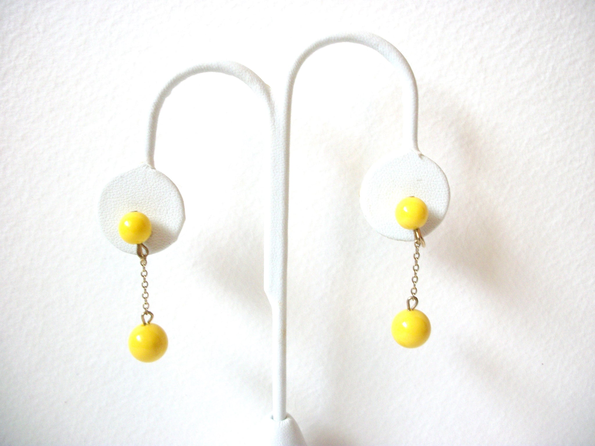 Retro Yellow Dangle Earrings 100820