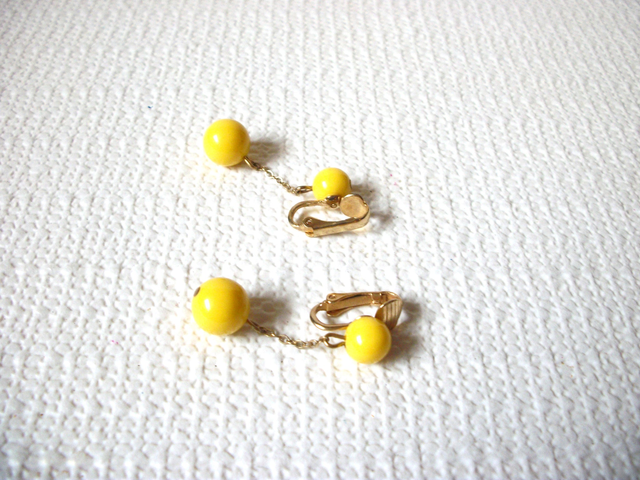 Retro Yellow Dangle Earrings 100820