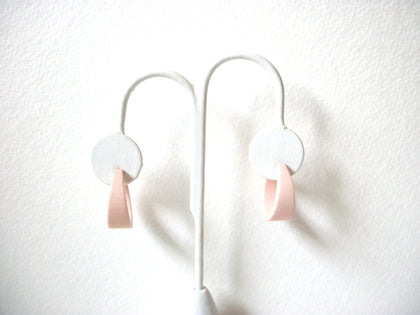 Retro Pastel Pink Hoop Earrings 100820