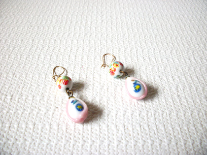 Vintage Pastel Glass Earrings 100820