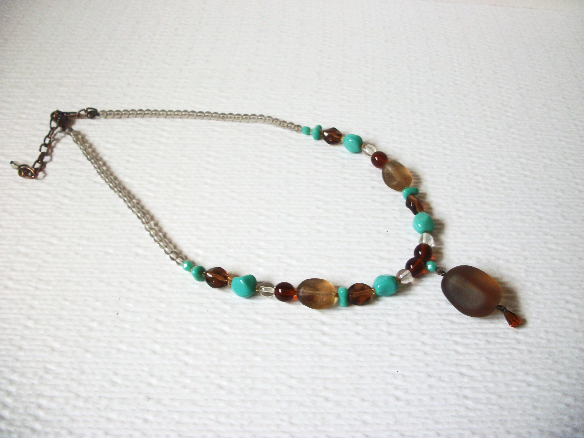 Sea Frosted Glass Pendant Necklace 122920