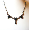 Vintage HC Silver Black Pink Rhinestone 16" Necklace 123016