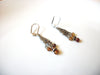 Bohemian Filigree Silver Toned Brown Glass Dangle Earrings 81517