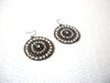 Retro Bronze Toned Rhinestone Dangle Earrings 91517