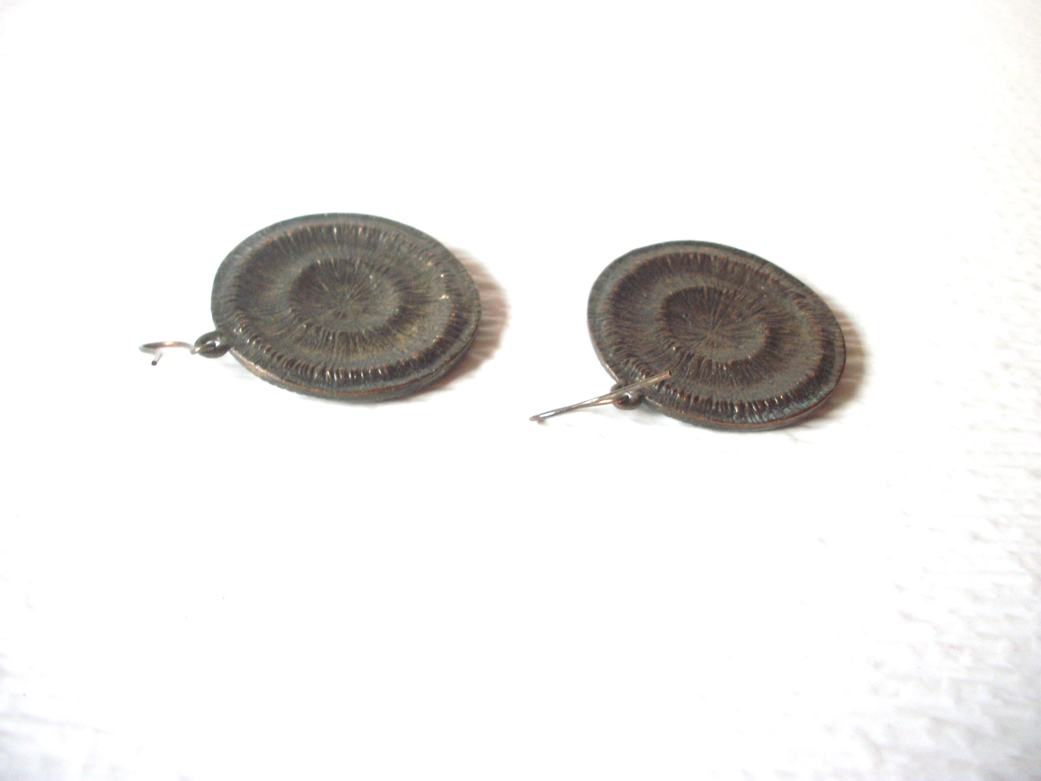 Retro Bronze Toned Rhinestone Dangle Earrings 91517