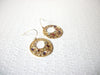 Retro Gold Toned Rhinestone Dangle Earrings 91517