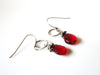Dainty Red Dangle Earrings 81517